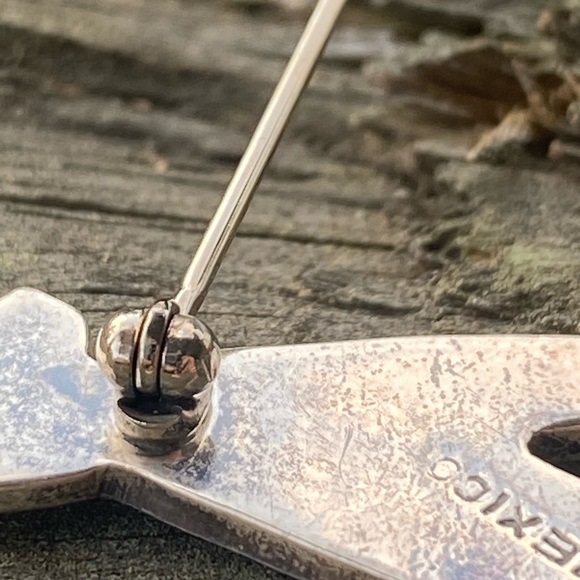 Vintage Sterling Silver Cat Letter N Brooch Made in Mexico Stamped.925 Feline - Picture 8 of 8